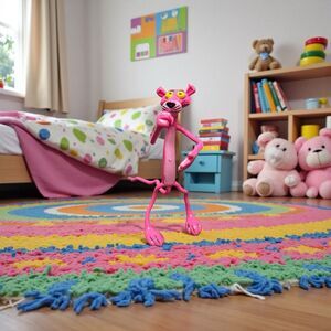 2002 Pink Panther Bendable Rubber Action Figure 6.5” Precious Kids Collectible